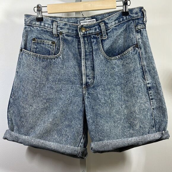 VINTAGE GEORGES MARCIANO/GUESS High Waist Denim Mom Jean Shorts Blue Size 2 - Picture 5 of 13